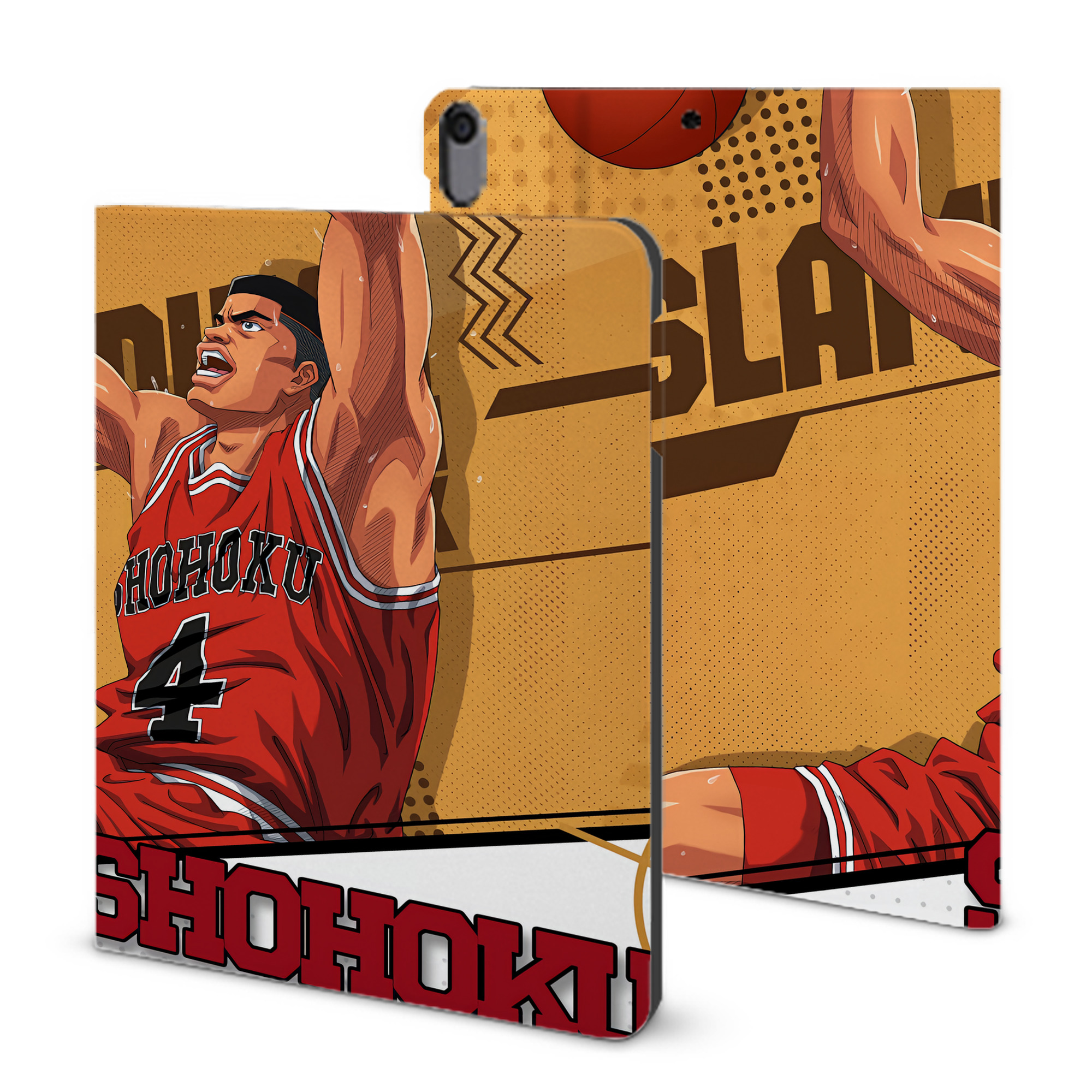 （画像用） SLAM DUNK／スラムダンク IPad ケース ブック型 PUレザー TPU 耐衝撃 軽量 薄型 ペン収納なし 全面保護 IPad 各モデル対応